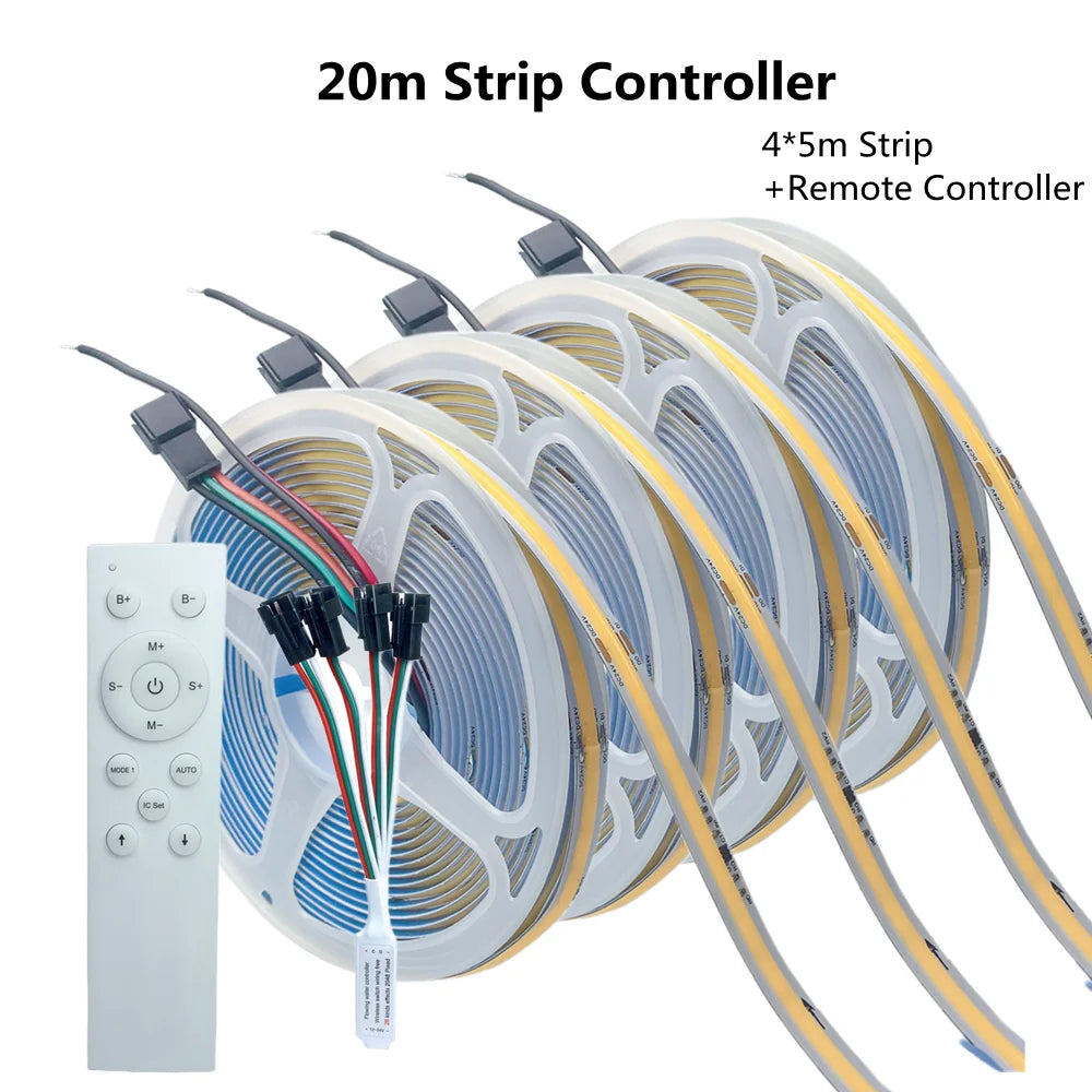 Fita de Led Endereçada, Controle Remoto Sem Fio, DC24V Conjunto Completo