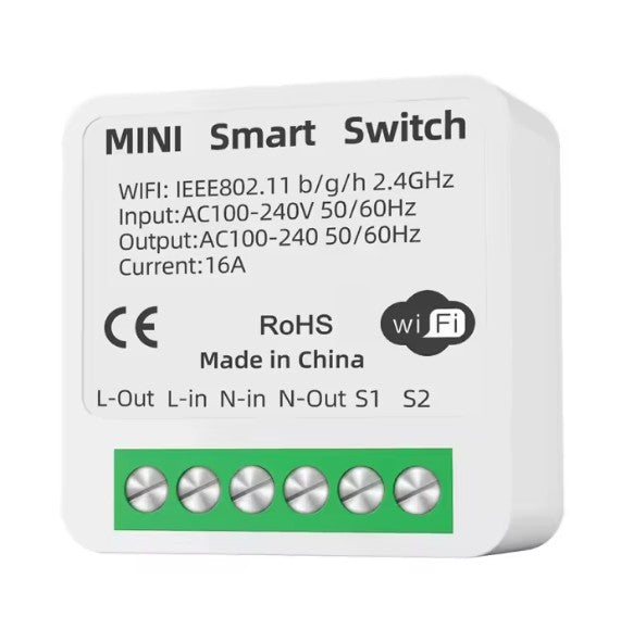 Mini interruptor inteligente wi-fi,  tuya 16a, compativel com Alexa e Google Home