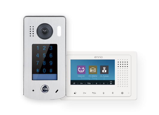 Kit Video Porteiro Monitor PRO50 + Posto externo com Câmara 170º, Acesso por PIN