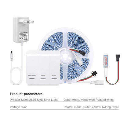 Fita de Led Endereçável, Lâmpada Linear Flexível, DC 24V, 10m Roll, 120LEDs por Rolo