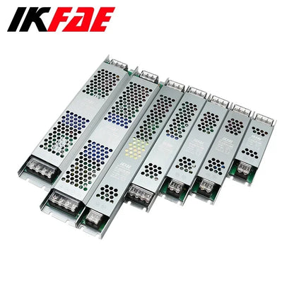 Fonte de alimentação led 12v 24v, 60w 100w 200w 300w 400w 500w, transformador ac/dc ultrafino, conversor de driver de led para iluminação de tira led